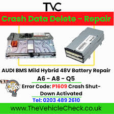Audi 48V mild hybrid battery BMS crash data reset service UK