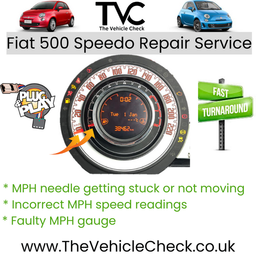 Fiat 500 Instrument Cluster Speedo Repair MPH Needle not working sticking